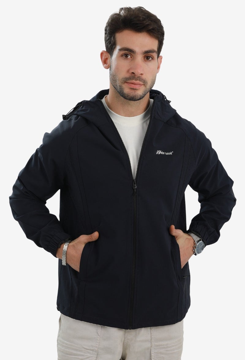 WHITE RABBIT Jacket soft with lining-Navy - Image 1
